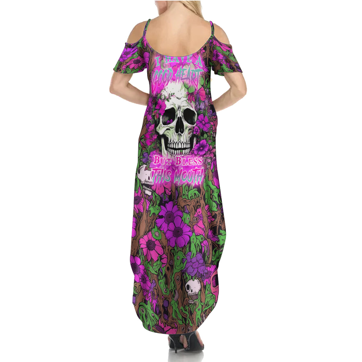 I Have A Good Heart But Bless This Mouth Summer Maxi Dress - Wonder Print Shop