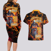 Be Come The Monster And Show Your True Smile Couples Matching Long Sleeve Bodycon Dress and Hawaiian Shirt - Wonder Print Shop