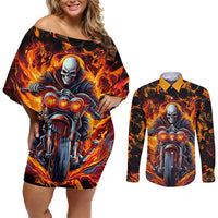 Be Come The Monster And Show Your True Smile Couples Matching Off Shoulder Short Dress and Long Sleeve Button Shirts - Wonder Print Shop