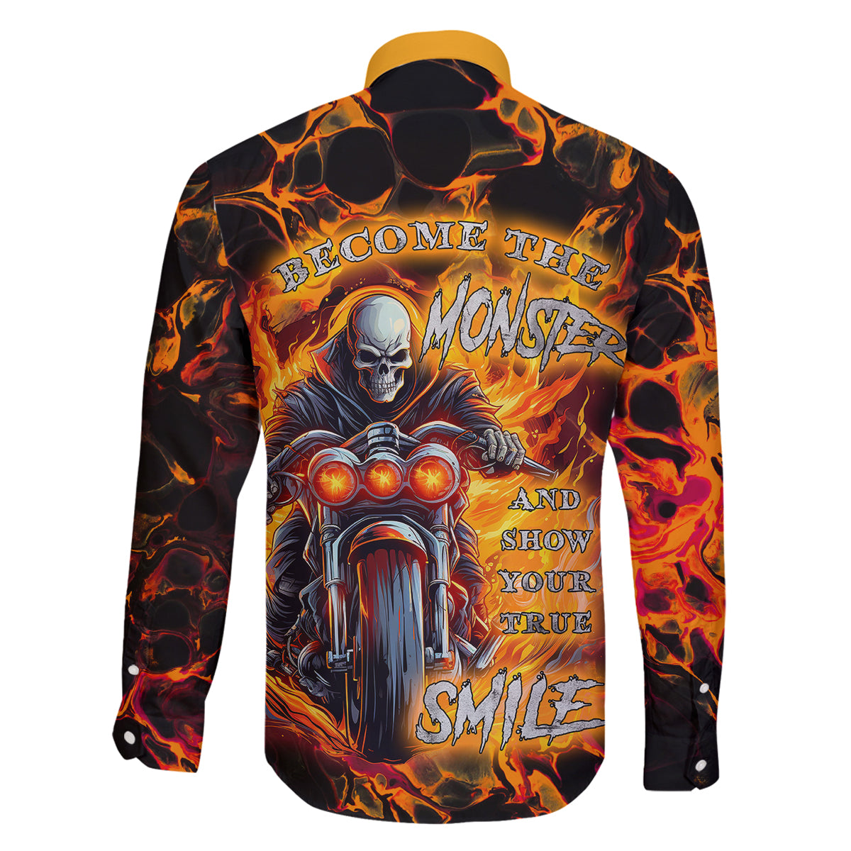 Be Come The Monster And Show Your True Smile Family Matching Long Sleeve Bodycon Dress and Hawaiian Shirt - Wonder Print Shop