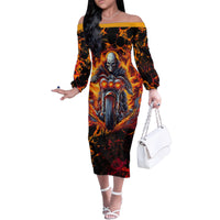 Be Come The Monster And Show Your True Smile Family Matching Off Shoulder Long Sleeve Dress and Hawaiian Shirt - Wonder Print Shop