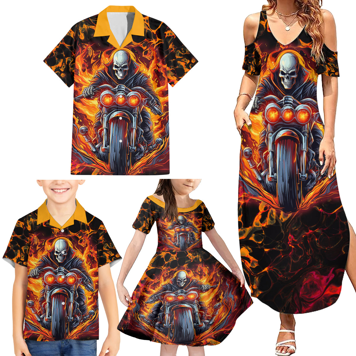 Be Come The Monster And Show Your True Smile Family Matching Summer Maxi Dress and Hawaiian Shirt - Wonder Print Shop
