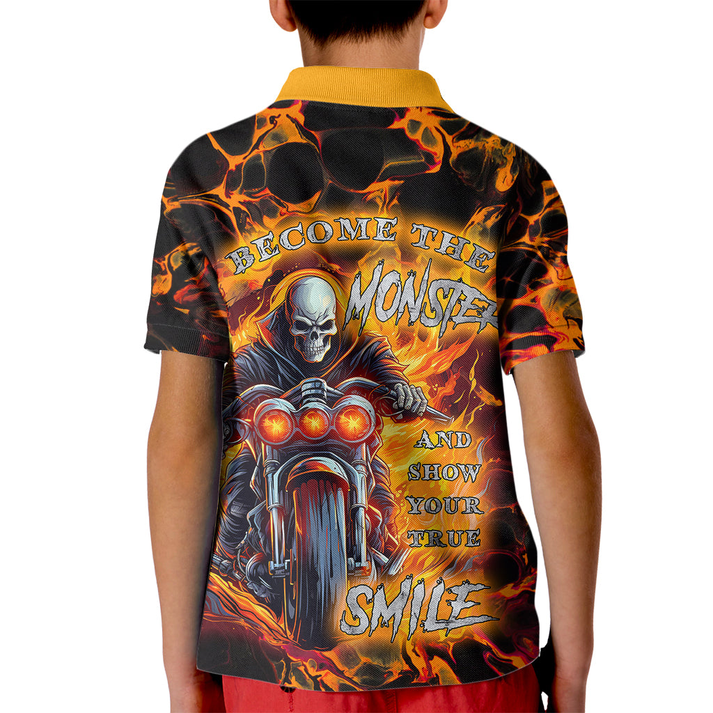 Be Come The Monster And Show Your True Smile Kid Polo Shirt - Wonder Print Shop