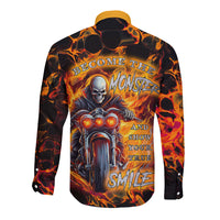 Be Come The Monster And Show Your True Smile Long Sleeve Button Shirt - Wonder Print Shop