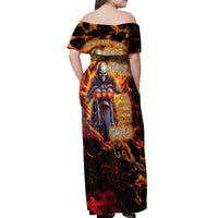 Be Come The Monster And Show Your True Smile Off Shoulder Maxi Dress - Wonder Print Shop