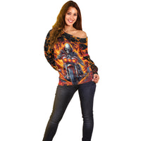 Be Come The Monster And Show Your True Smile Off Shoulder Sweater - Wonder Print Shop
