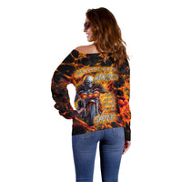 Be Come The Monster And Show Your True Smile Off Shoulder Sweater - Wonder Print Shop