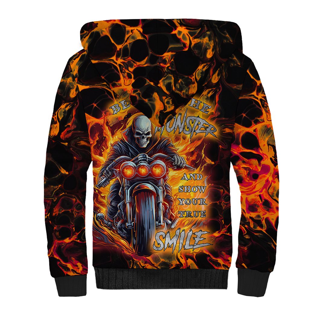 Be Come The Monster And Show Your True Smile Sherpa Hoodie - Wonder Print Shop