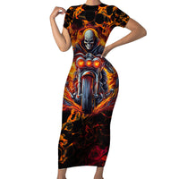 Be Come The Monster And Show Your True Smile Short Sleeve Bodycon Dress - Wonder Print Shop