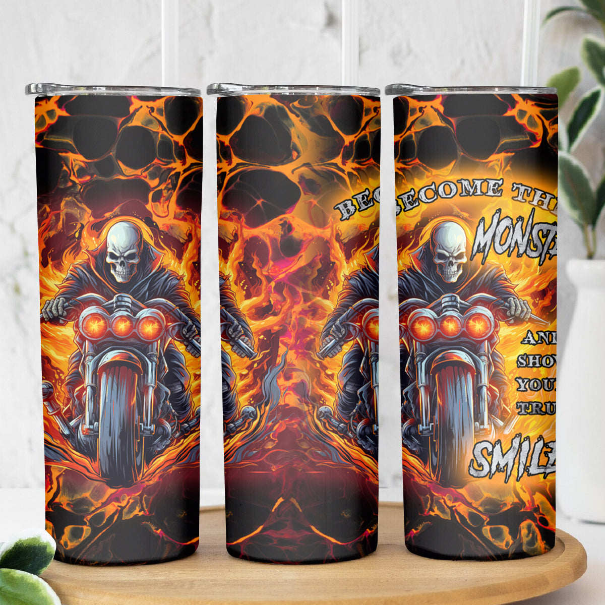 Be Come The Monster And Show Your True Smile Skinny Tumbler - Wonder Print Shop