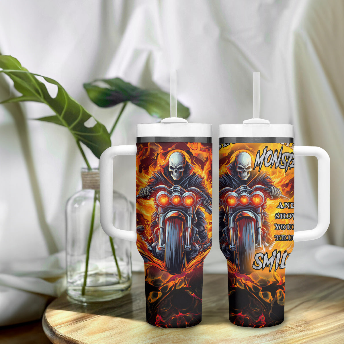 Be Come The Monster And Show Your True Smile Tumbler With Handle - Wonder Print Shop