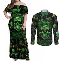 I Can Fix Stupid But Is Gonna Hurt Couples Matching Off Shoulder Maxi Dress and Long Sleeve Button Shirts - Wonder Print Shop