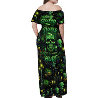 I Can Fix Stupid But Is Gonna Hurt Family Matching Off Shoulder Maxi Dress and Hawaiian Shirt - Wonder Print Shop