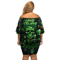 I Can Fix Stupid But Is Gonna Hurt Family Matching Off Shoulder Short Dress and Hawaiian Shirt - Wonder Print Shop