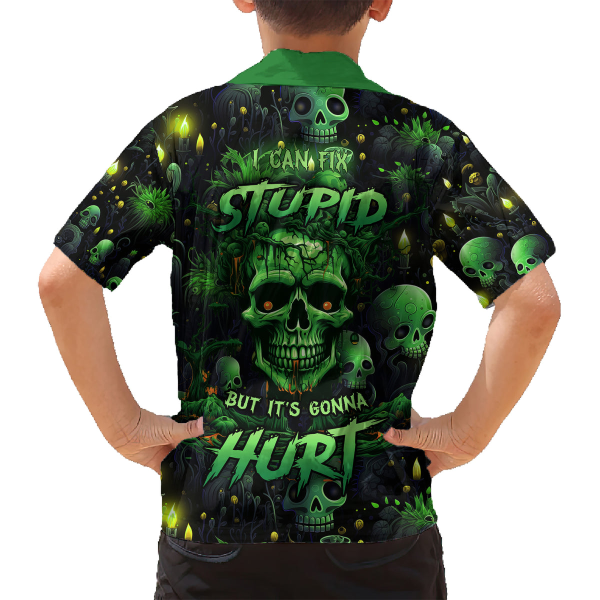 I Can Fix Stupid But Is Gonna Hurt Family Matching Short Sleeve Bodycon Dress and Hawaiian Shirt - Wonder Print Shop
