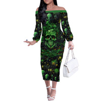 I Can Fix Stupid But Is Gonna Hurt Off The Shoulder Long Sleeve Dress - Wonder Print Shop