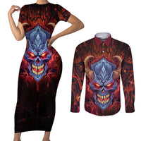 The Only Thing That Can Stop Me Is Me Couples Matching Short Sleeve Bodycon Dress and Long Sleeve Button Shirts - Wonder Print Shop