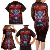 The Only Thing That Can Stop Me Is Me Family Matching Long Sleeve Bodycon Dress and Hawaiian Shirt - Wonder Print Shop