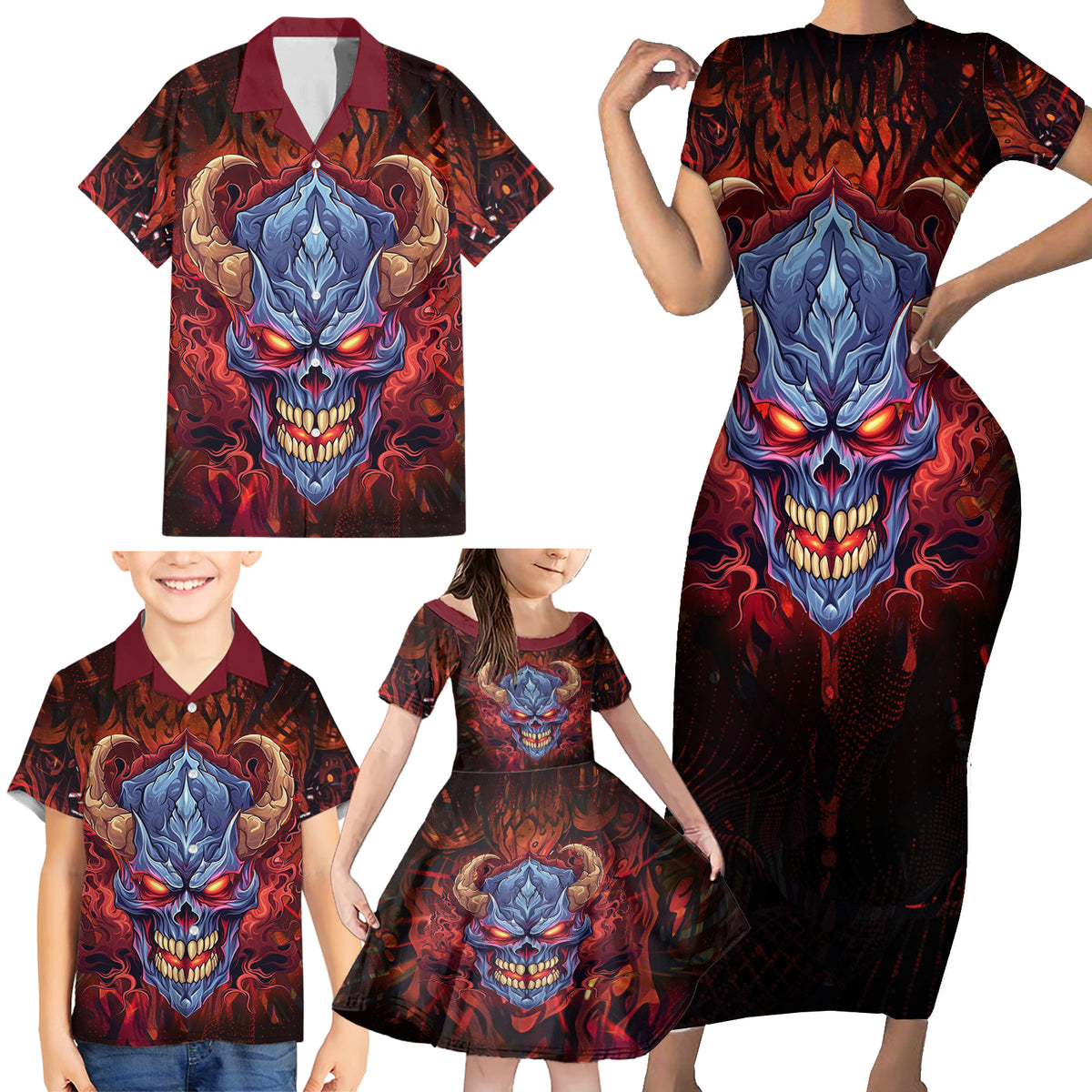 The Only Thing That Can Stop Me Is Me Family Matching Short Sleeve Bodycon Dress and Hawaiian Shirt - Wonder Print Shop