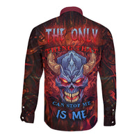 The Only Thing That Can Stop Me Is Me Long Sleeve Button Shirt - Wonder Print Shop