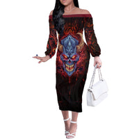 The Only Thing That Can Stop Me Is Me Off The Shoulder Long Sleeve Dress - Wonder Print Shop