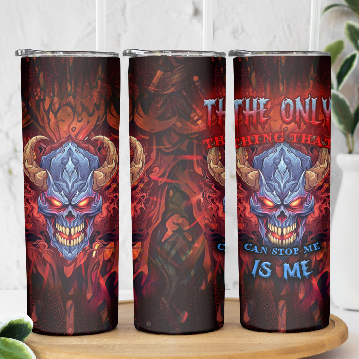 The Only Thing That Can Stop Me Is Me Skinny Tumbler - Wonder Print Shop