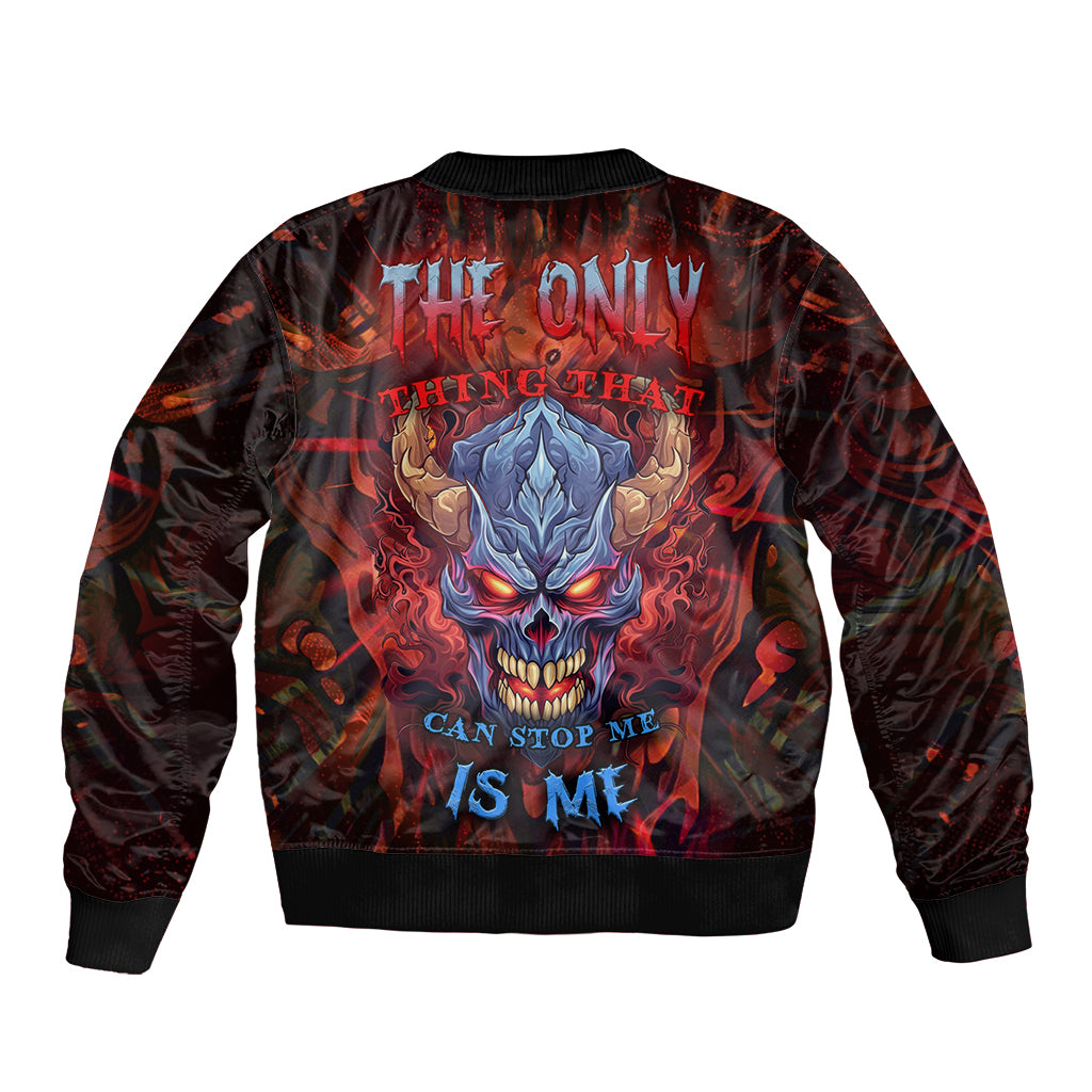 The Only Thing That Can Stop Me Is Me Sleeve Zip Bomber Jacket - Wonder Print Shop