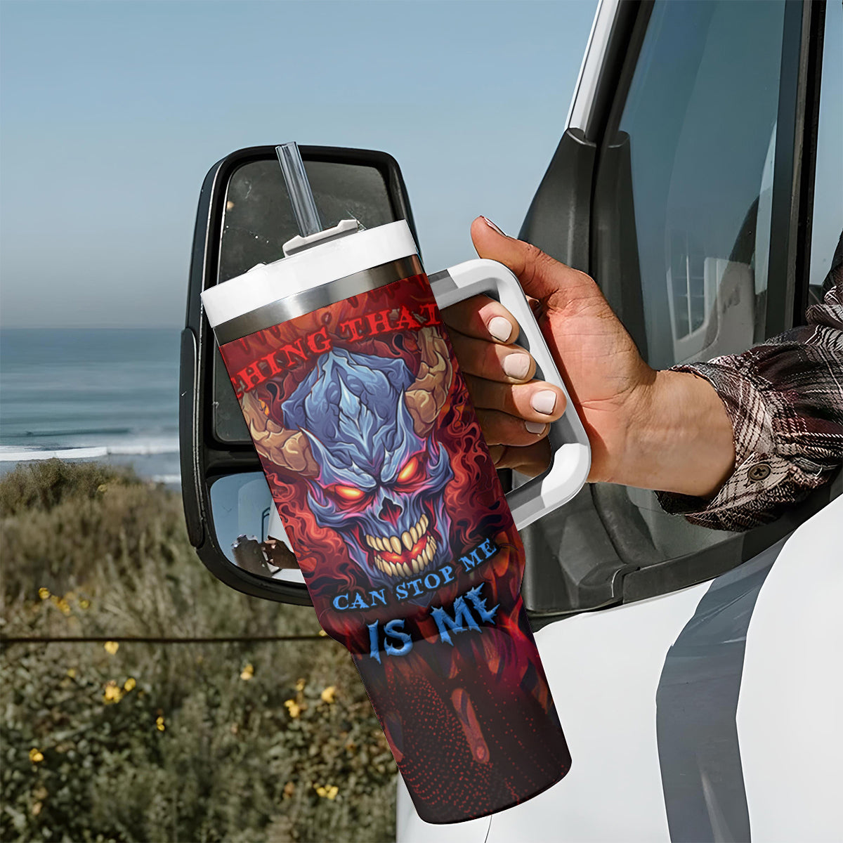 The Only Thing That Can Stop Me Is Me Tumbler With Handle - Wonder Print Shop