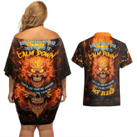 Don't Make Me Mad Couples Matching Off Shoulder Short Dress and Hawaiian Shirt - Wonder Print Shop