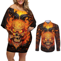 Don't Make Me Mad Couples Matching Off Shoulder Short Dress and Long Sleeve Button Shirts - Wonder Print Shop