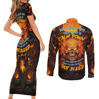 Don't Make Me Mad Couples Matching Short Sleeve Bodycon Dress and Long Sleeve Button Shirts - Wonder Print Shop