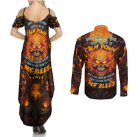 Don't Make Me Mad Couples Matching Summer Maxi Dress and Long Sleeve Button Shirts - Wonder Print Shop
