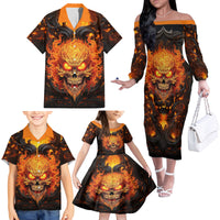 Don't Make Me Mad Family Matching Off Shoulder Long Sleeve Dress and Hawaiian Shirt - Wonder Print Shop
