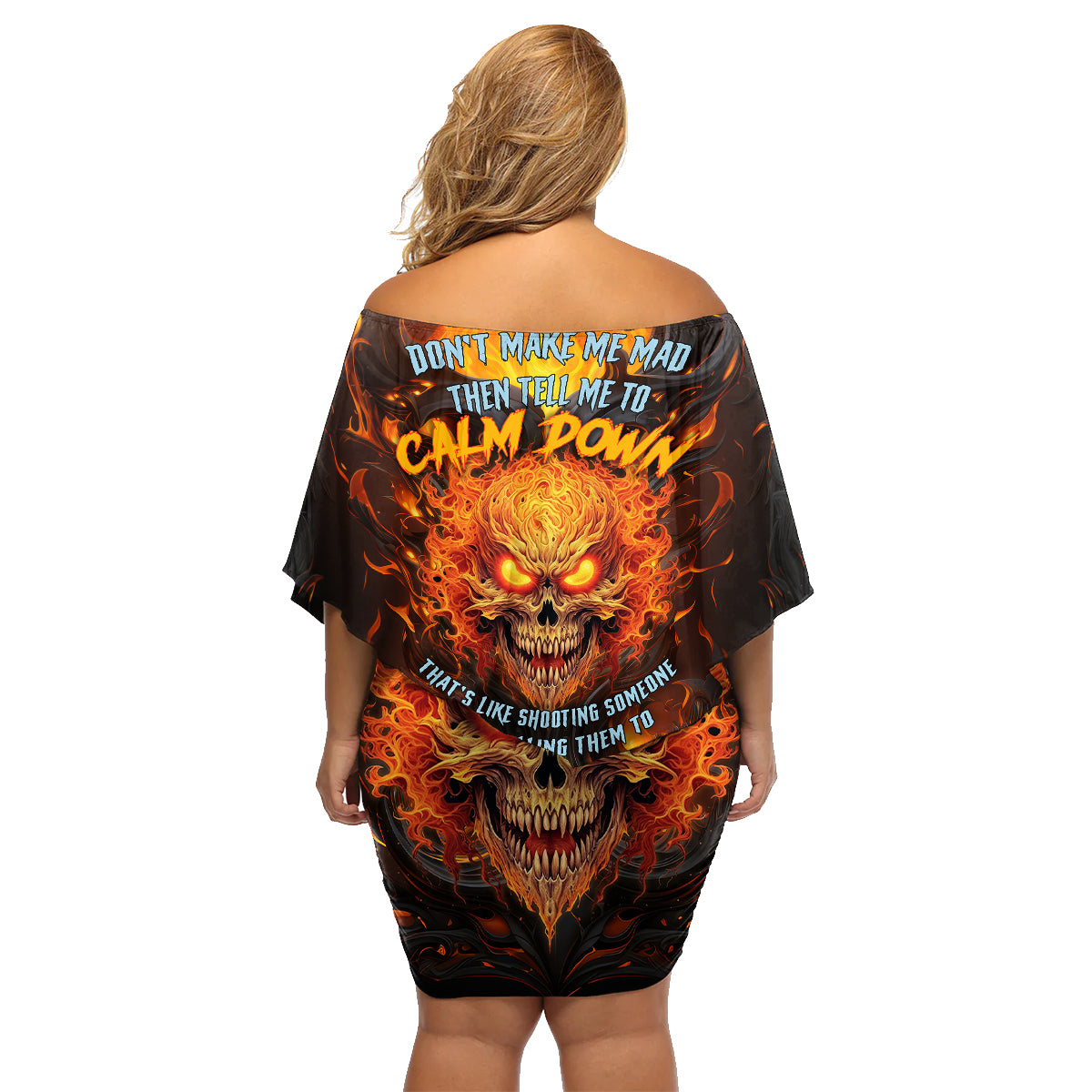 Don't Make Me Mad Family Matching Off Shoulder Short Dress and Hawaiian Shirt - Wonder Print Shop