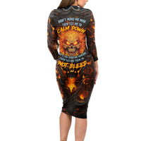 Don't Make Me Mad Long Sleeve Bodycon Dress - Wonder Print Shop