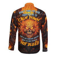 Don't Make Me Mad Long Sleeve Button Shirt - Wonder Print Shop