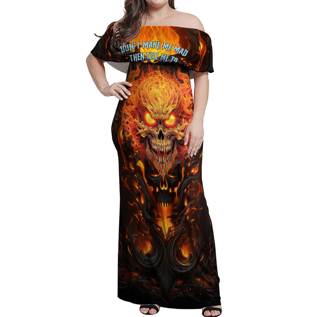 Don't Make Me Mad Off Shoulder Maxi Dress - Wonder Print Shop