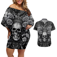 I'm Blunt Because God Rolled Me That Way Couples Matching Off Shoulder Short Dress and Hawaiian Shirt - Wonder Print Shop