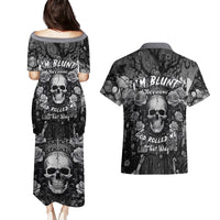 I'm Blunt Because God Rolled Me That Way Couples Matching Puletasi Dress and Hawaiian Shirt - Wonder Print Shop
