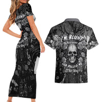 I'm Blunt Because God Rolled Me That Way Couples Matching Short Sleeve Bodycon Dress and Hawaiian Shirt - Wonder Print Shop