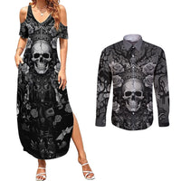 I'm Blunt Because God Rolled Me That Way Couples Matching Summer Maxi Dress and Long Sleeve Button Shirts - Wonder Print Shop