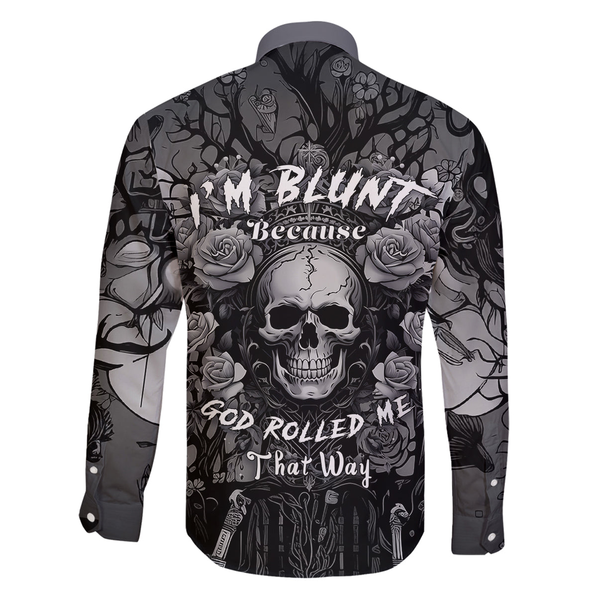 I'm Blunt Because God Rolled Me That Way Family Matching Long Sleeve Bodycon Dress and Hawaiian Shirt - Wonder Print Shop