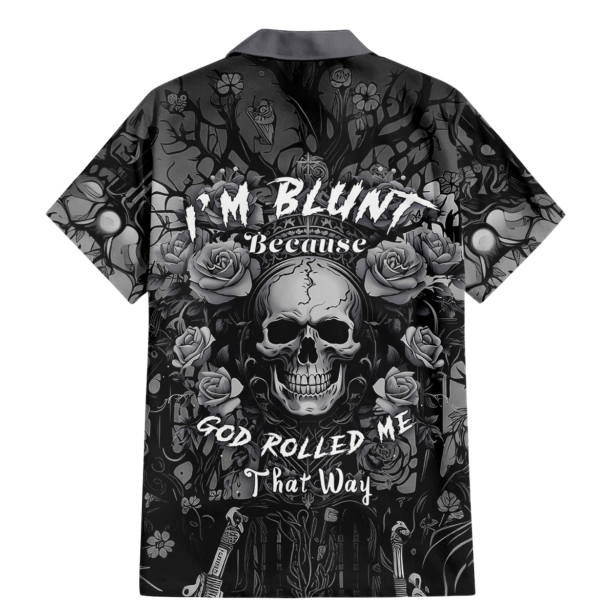 I'm Blunt Because God Rolled Me That Way Family Matching Mermaid Dress and Hawaiian Shirt - Wonder Print Shop