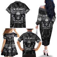 I'm Blunt Because God Rolled Me That Way Family Matching Off Shoulder Long Sleeve Dress and Hawaiian Shirt - Wonder Print Shop