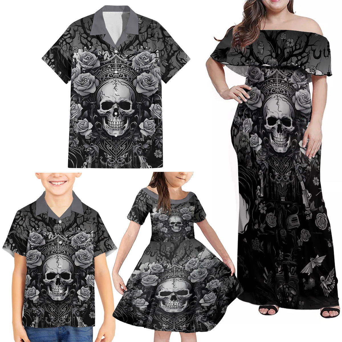 I'm Blunt Because God Rolled Me That Way Family Matching Off Shoulder Maxi Dress and Hawaiian Shirt - Wonder Print Shop