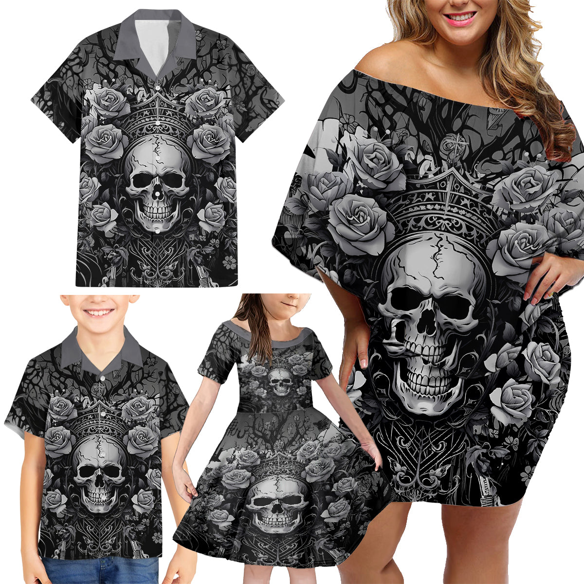 I'm Blunt Because God Rolled Me That Way Family Matching Off Shoulder Short Dress and Hawaiian Shirt - Wonder Print Shop