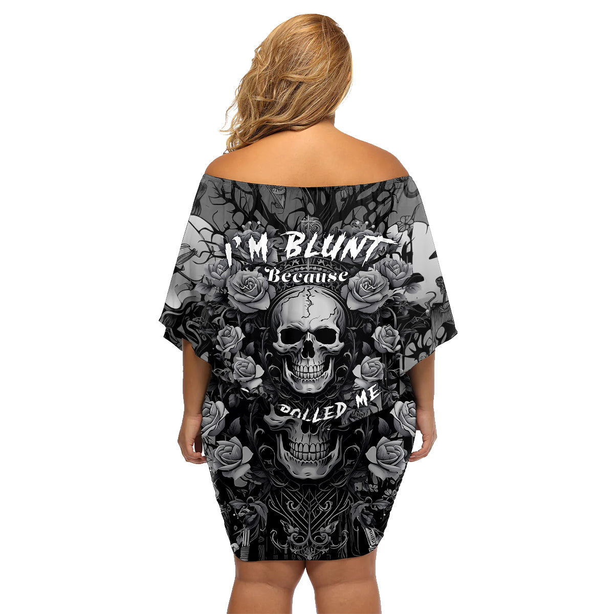 I'm Blunt Because God Rolled Me That Way Family Matching Off Shoulder Short Dress and Hawaiian Shirt - Wonder Print Shop