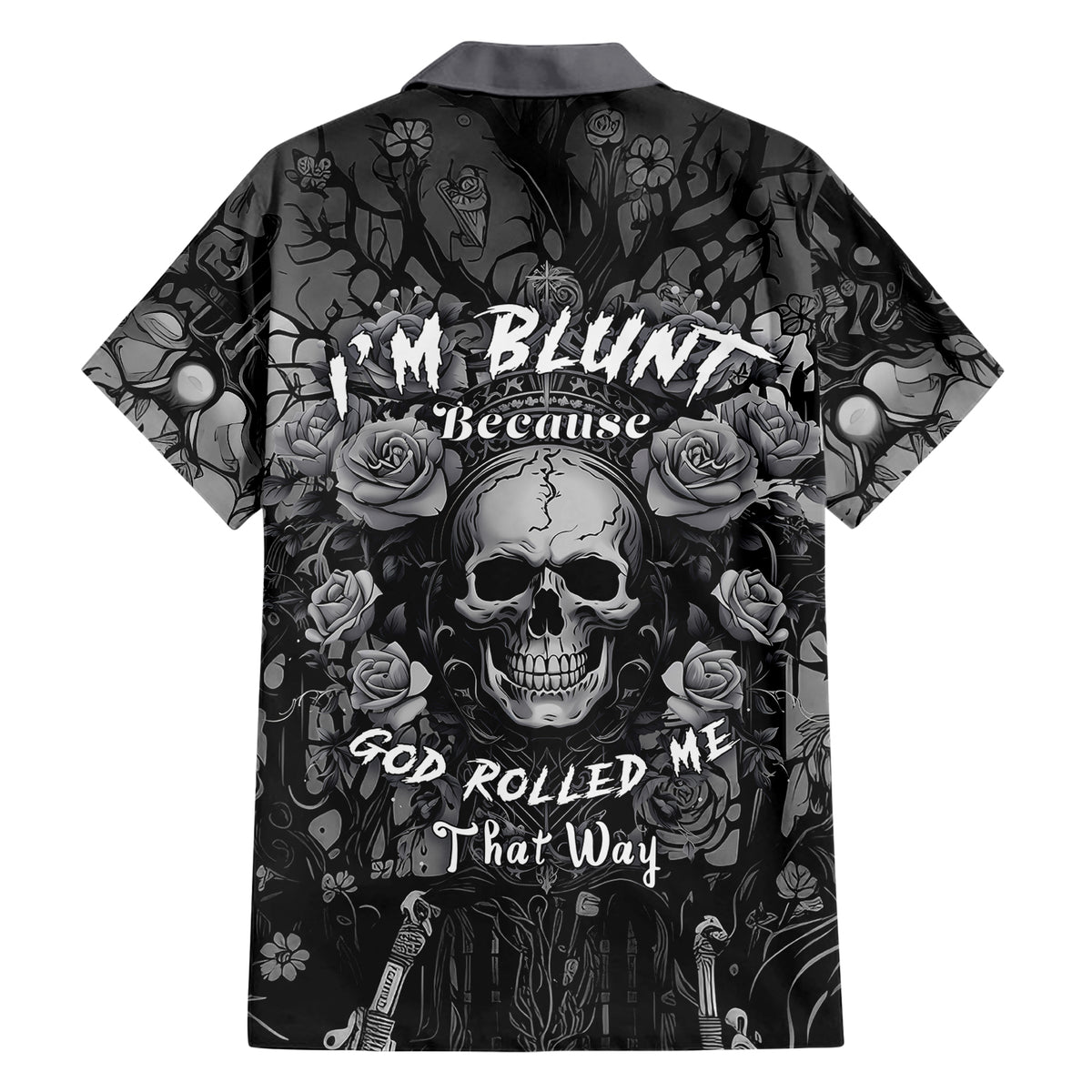I'm Blunt Because God Rolled Me That Way Family Matching Short Sleeve Bodycon Dress and Hawaiian Shirt - Wonder Print Shop