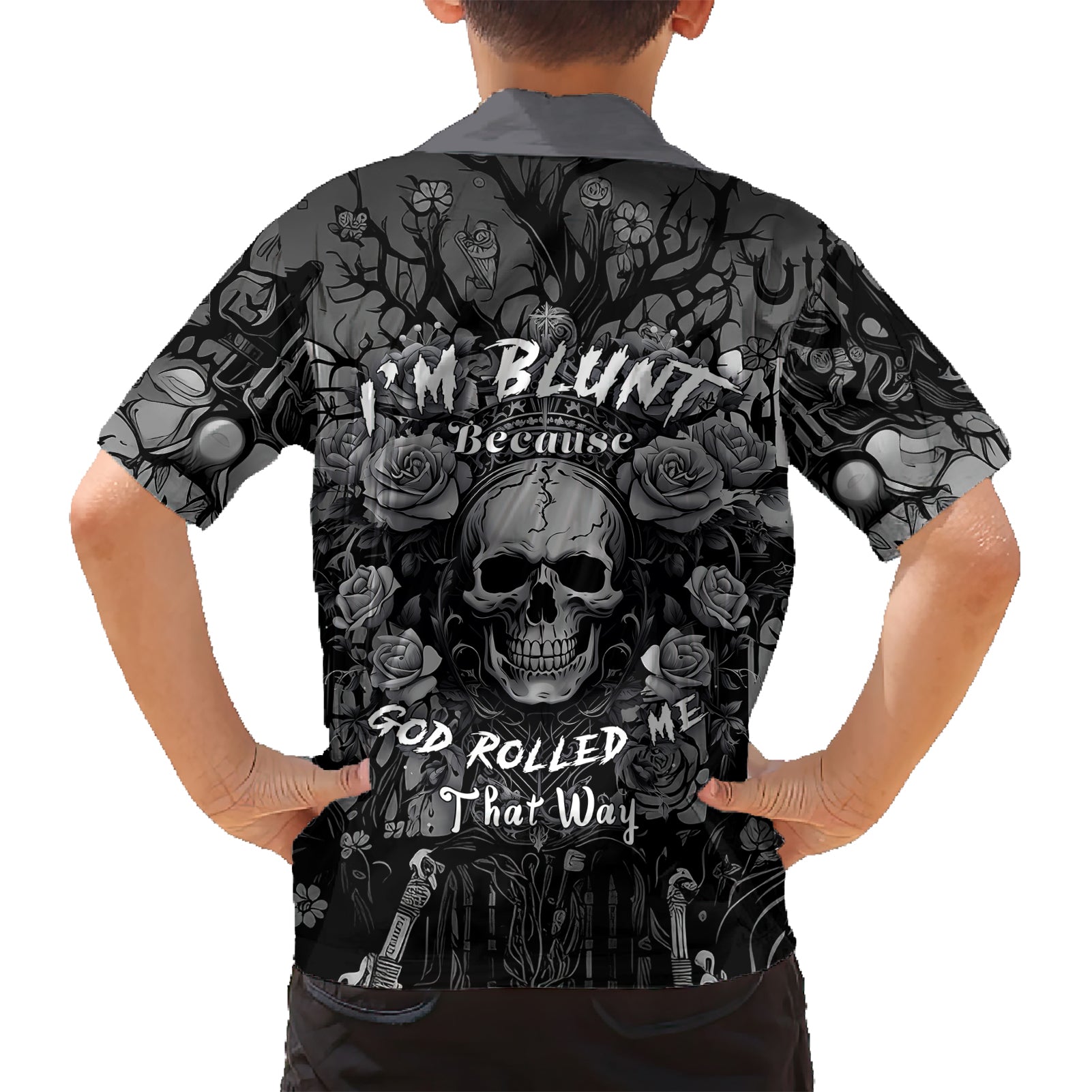 I'm Blunt Because God Rolled Me That Way Kid Hawaiian Shirt - Wonder Print Shop