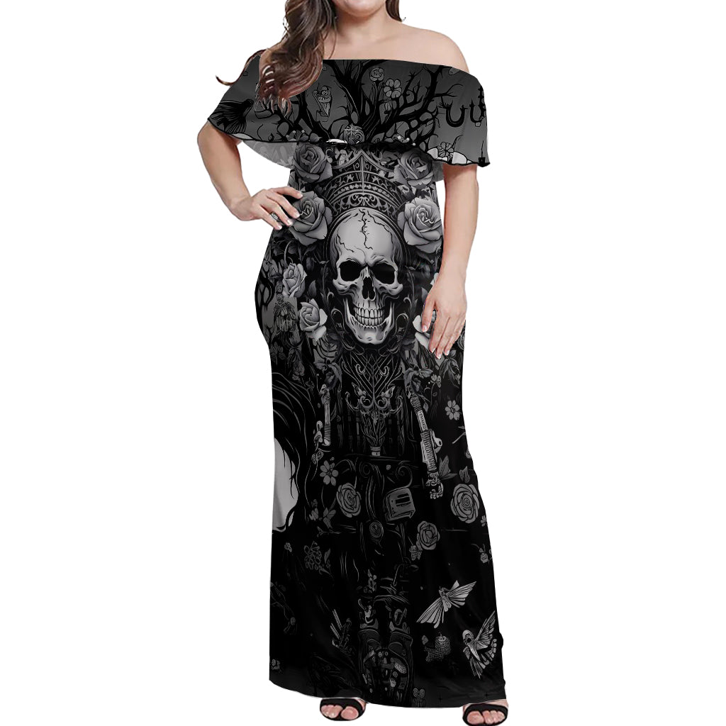 I'm Blunt Because God Rolled Me That Way Off Shoulder Maxi Dress - Wonder Print Shop